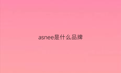 asnee是什么品牌