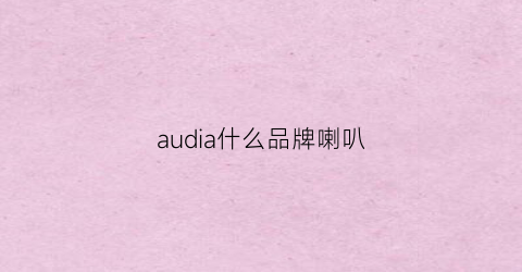 audia什么品牌喇叭(audax喇叭参数)