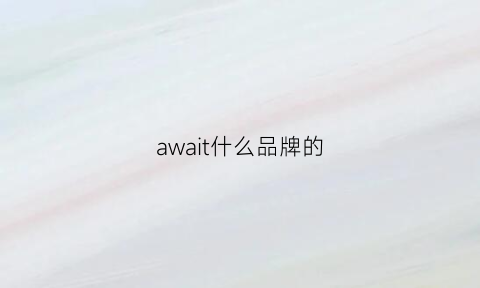 await什么品牌的(awaken什么牌子)