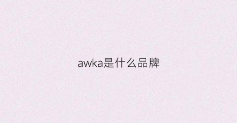 awka是什么品牌(aw是哪个品牌)