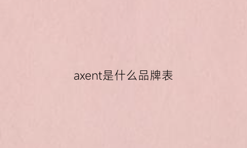 axent是什么品牌表