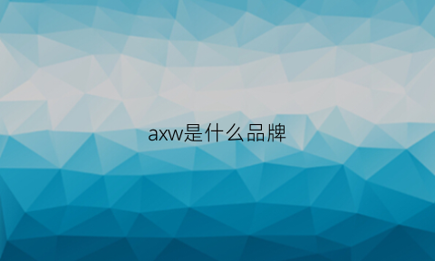 axw是什么品牌(axvx什么品牌)