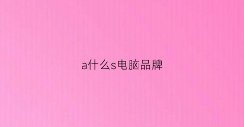 a什么s电脑品牌