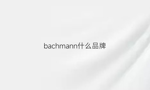 bachmann什么品牌(bamanny是什么牌子)