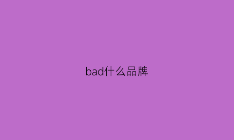 bad什么品牌(ba是啥品牌)