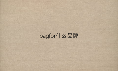 bagfor什么品牌(bagofparody是什么档次)