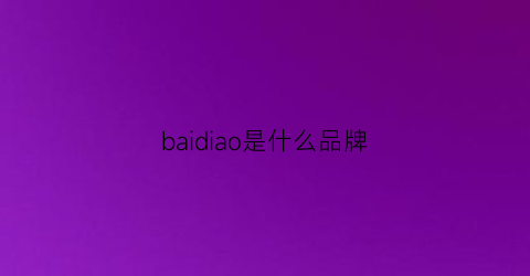 baidiao是什么品牌