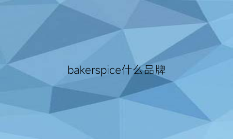 bakerspice什么品牌(bakerspice是哪个国家的)