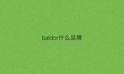 baldor什么品牌(balco什么档次)