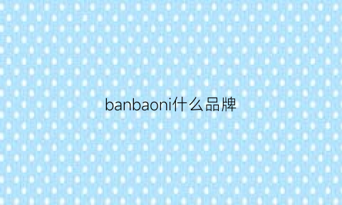 banbaoni什么品牌(baoneo是什么牌子)