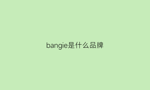 bangie是什么品牌(bang什么牌子衣服)