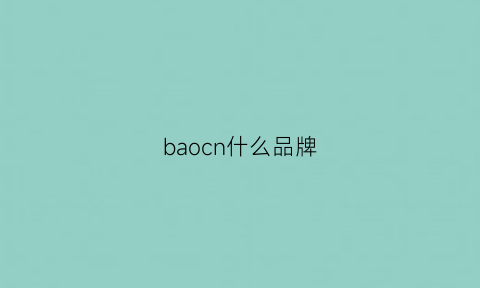 baocn什么品牌(bao是什么品牌的服装)