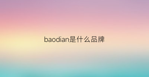 baodian是什么品牌(宝甸是什么品牌)