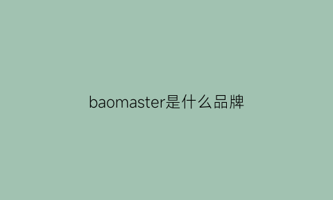 baomaster是什么品牌