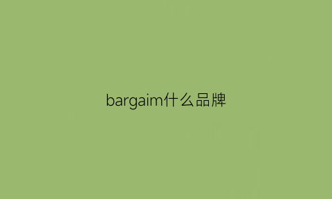 bargaim什么品牌