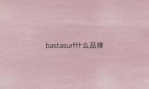 bastasurf什么品牌(basoefouse是什么牌子)