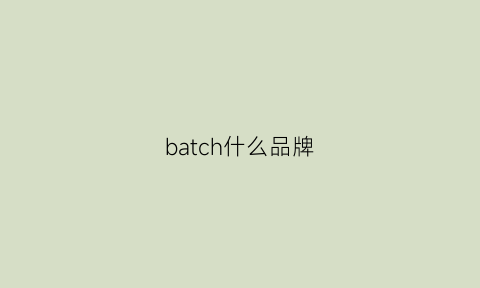 batch什么品牌