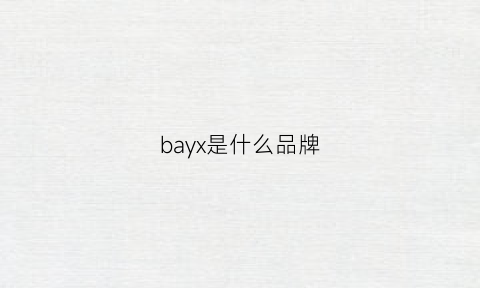 bayx是什么品牌(baycrews是什么品牌)