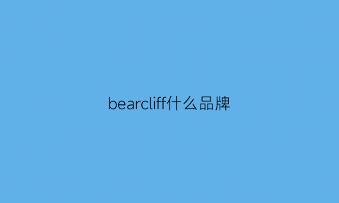 bearcliff什么品牌(bearabeara什么档次)