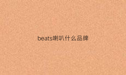 beats喇叭什么品牌(beats喇叭参数)