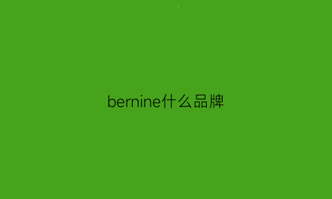 bernine什么品牌(bernard是什么品牌)