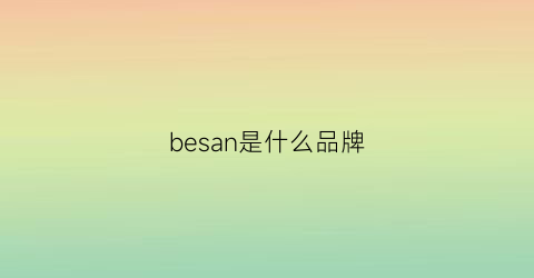 besan是什么品牌(be是什么牌子的衣服)