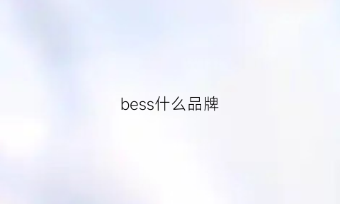 bess什么品牌(bess是什么牌子)