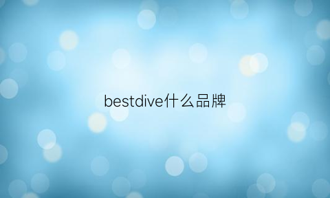 bestdive什么品牌(bestdesign是什么牌子)