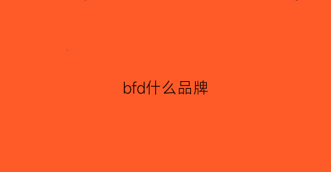 bfd什么品牌(bfu是什么品牌)