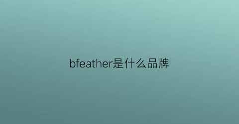 bfeather是什么品牌