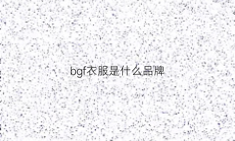 bgf衣服是什么品牌(bg的衣服)