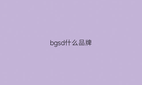 bgsd什么品牌