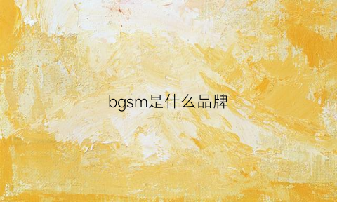 bgsm是什么品牌(bgsd是什么牌子)