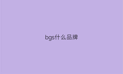 bgs什么品牌(bg是什么意思的縮寫)