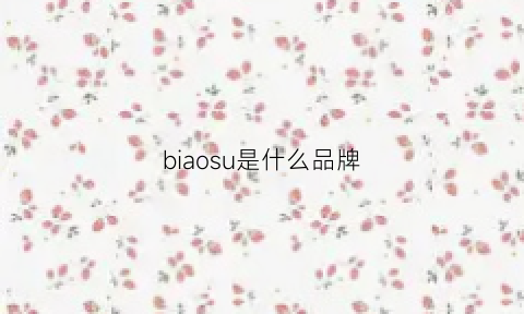 biaosu是什么品牌(suadiahi是什么牌子)