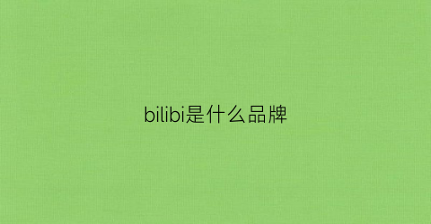 bilibi是什么品牌(b站是什么品牌)