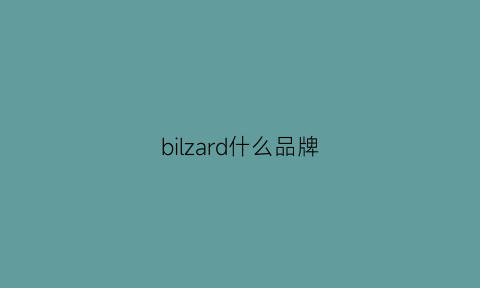 bilzard什么品牌(bilzazrd是什么牌子的衣服)