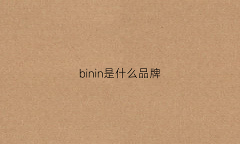 binin是什么品牌(binbono是什么牌子)