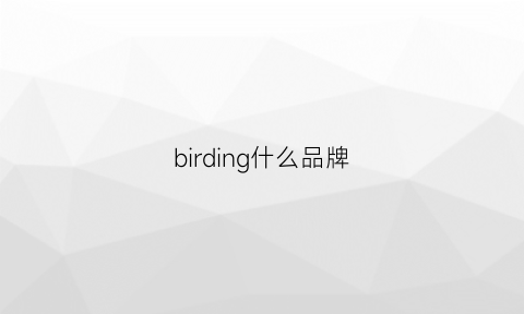 birding什么品牌