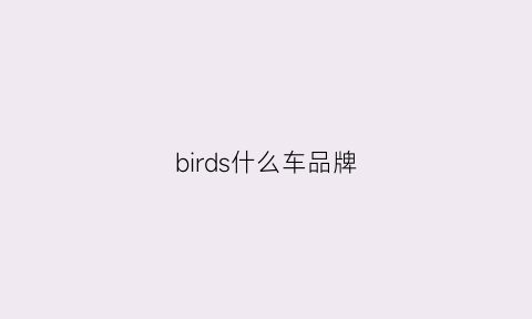 birds什么车品牌