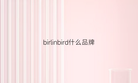 birlinbird什么品牌(birlinbird官网)