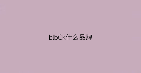 blbCk什么品牌