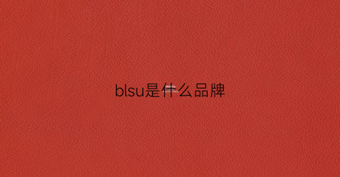 blsu是什么品牌(blush是什么品牌)