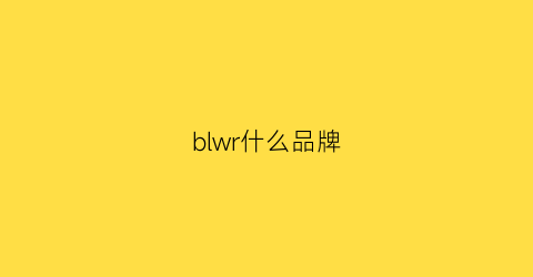 blwr什么品牌(bluware是什么品牌)