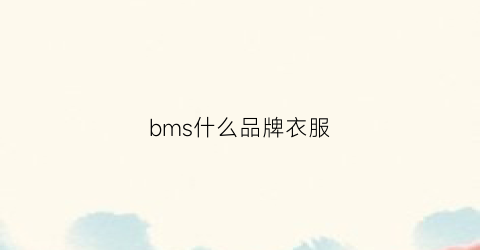 bms什么品牌衣服(bmy是什么品牌衣服)