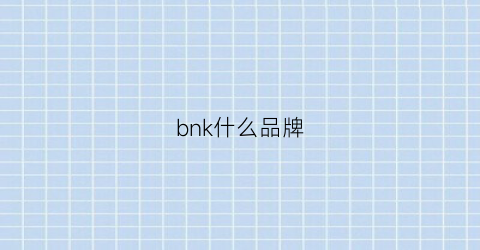bnk什么品牌(bkj什么品牌)