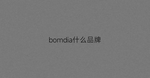 bomdia什么品牌(bomy是什么品牌)