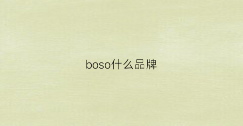 boso什么品牌(boos是哪里的品牌)