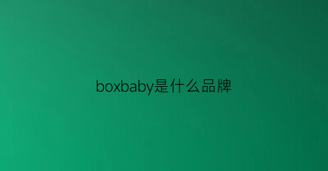 boxbaby是什么品牌(babybox是什么意思)