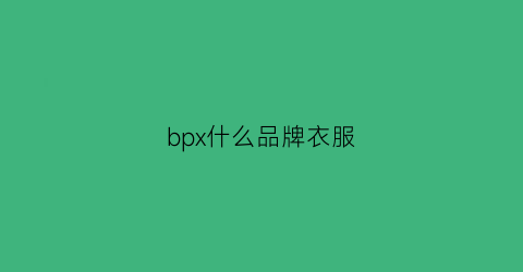 bpx什么品牌衣服(bp什么衣服牌子)